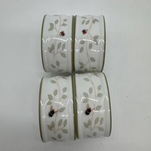 Vintage LENOX Butterfly Meadow Porcelain Napkin Rings Set Bees & Ladybug Spring